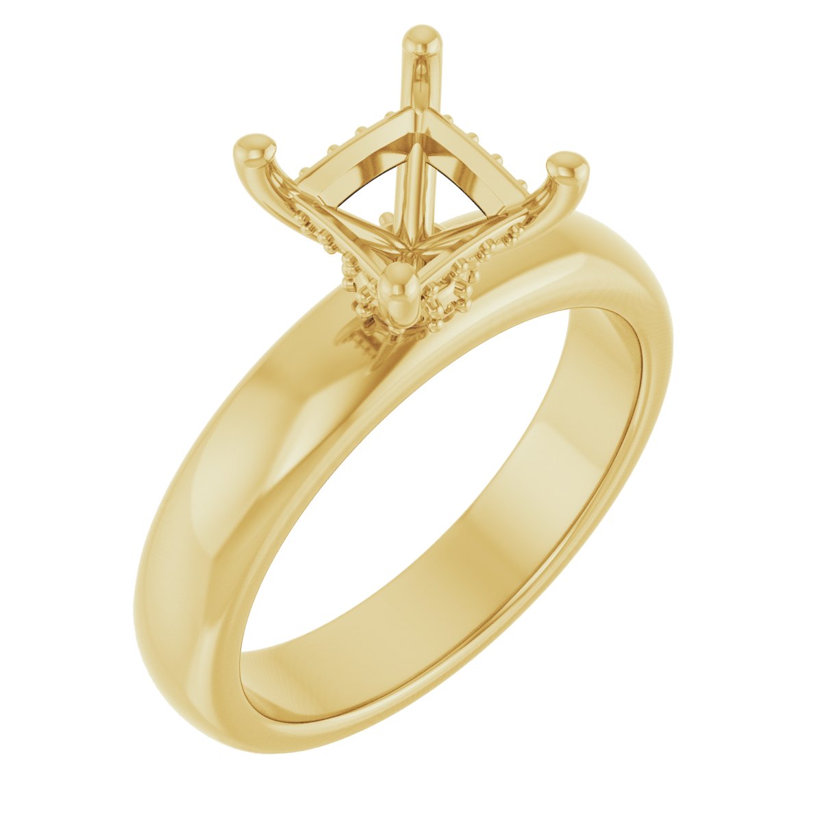 6 mm Square Engagement Ring Mounting — Saleh Jewelers