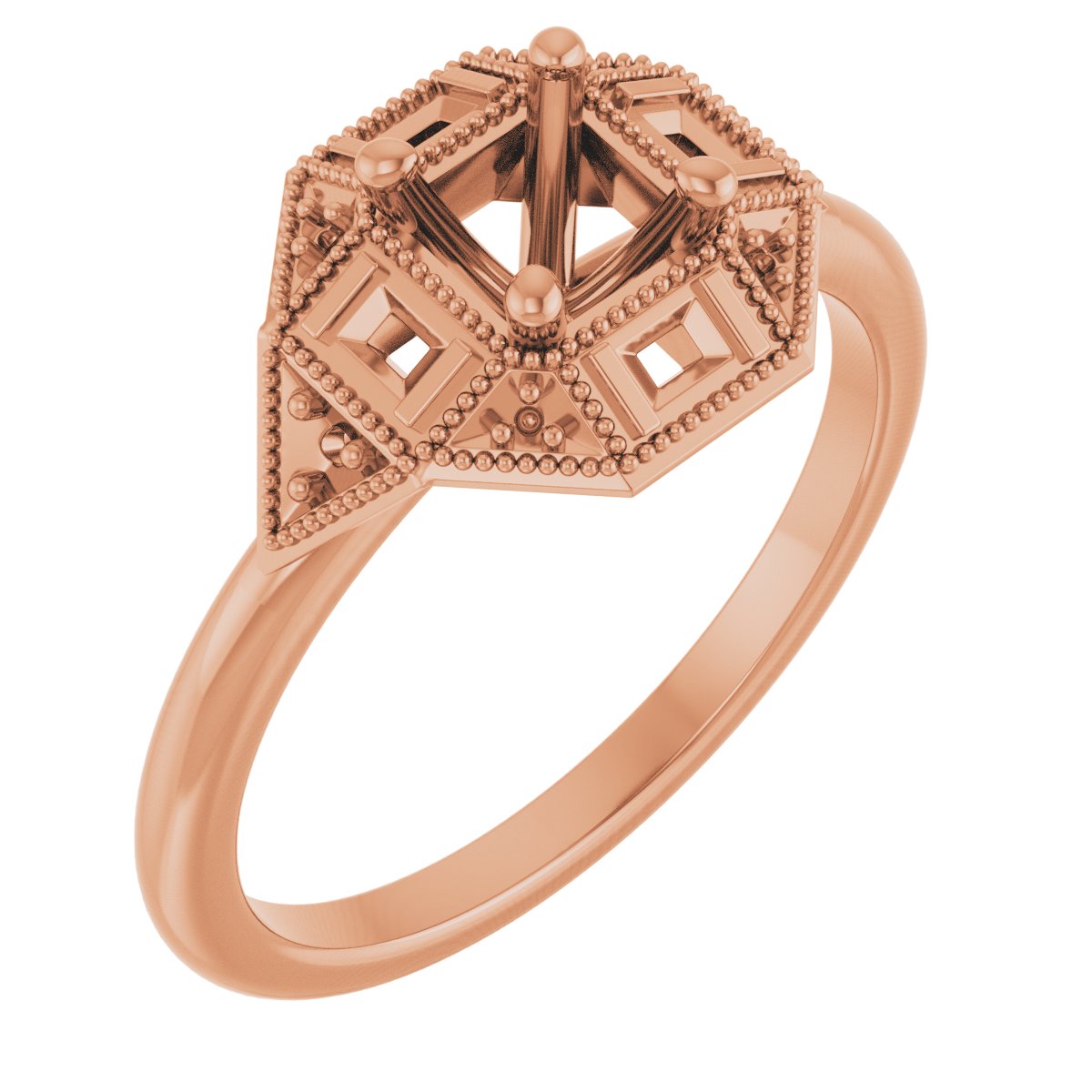 Halo-Style Art Deco Engagement Ring or Band