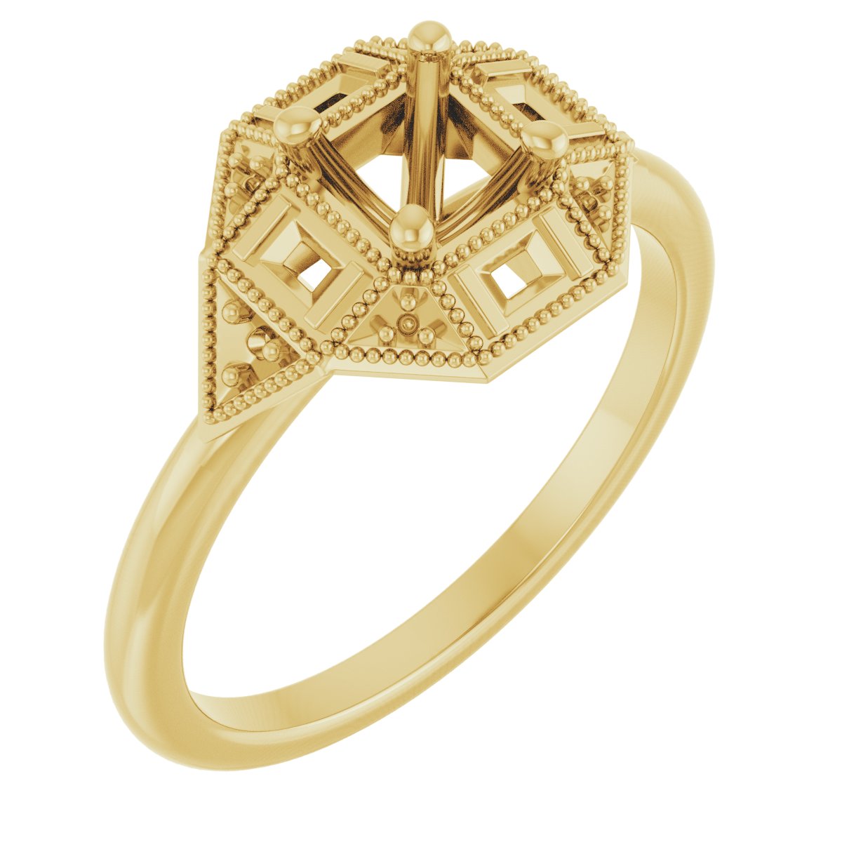 Halo-Style Art Deco Engagement Ring or Band
