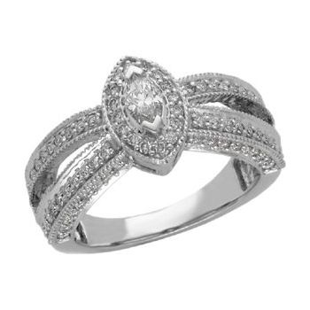 14K White .75 CTW Diamond Engagement Ring Ref 1442517