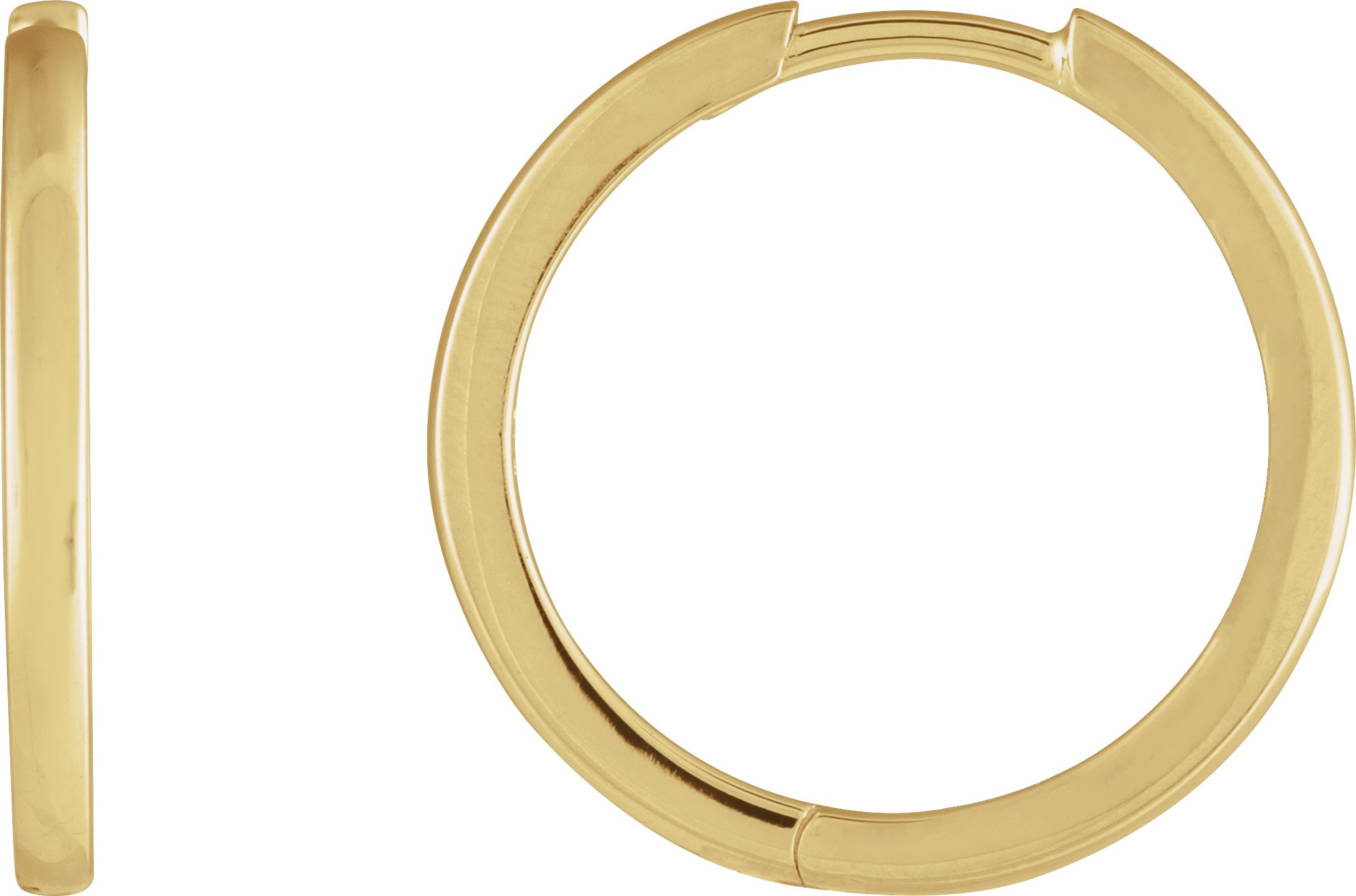 14K Yellow Hinged 18 mm Hoop Earrings
