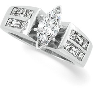 Platinum Cathedral Style Diamond Engagement Ring 1.38 CTW Ref 473125