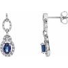 Genuine Blue Sapphire and Diamond Earrings .25 CTW Ref 344452
