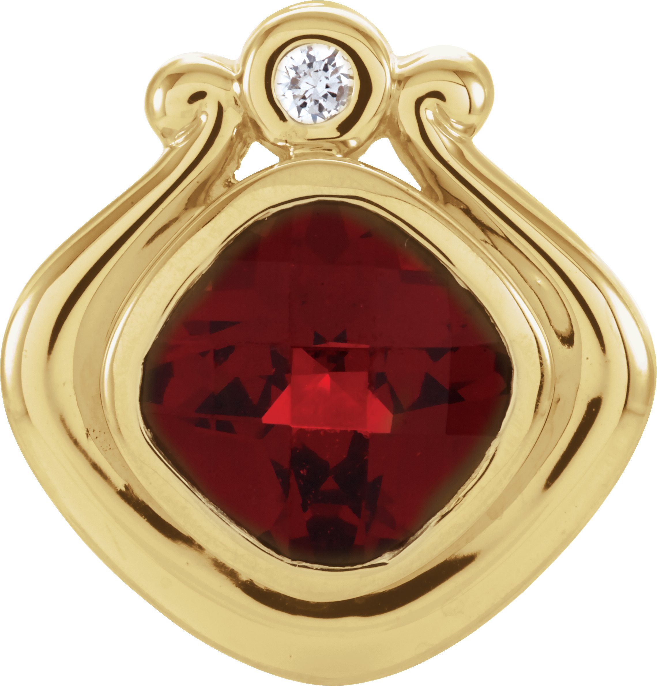 14K Yellow Mozambique Garnet and .03 CTW Diamond Pendant Ref 113035