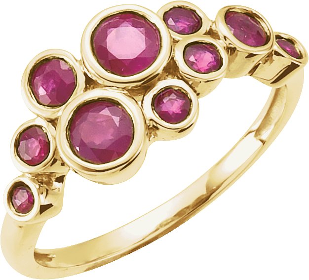 14K Yellow Natural Madagascar Ruby Bezel-Set Ring