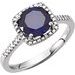 Sterling Silver Lab-Grown Blue Sapphire & .01 CTW Natural Diamond Ring