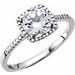 Sterling Silver Lab-Grown White Sapphire & .01 CTW Natural Diamond Ring