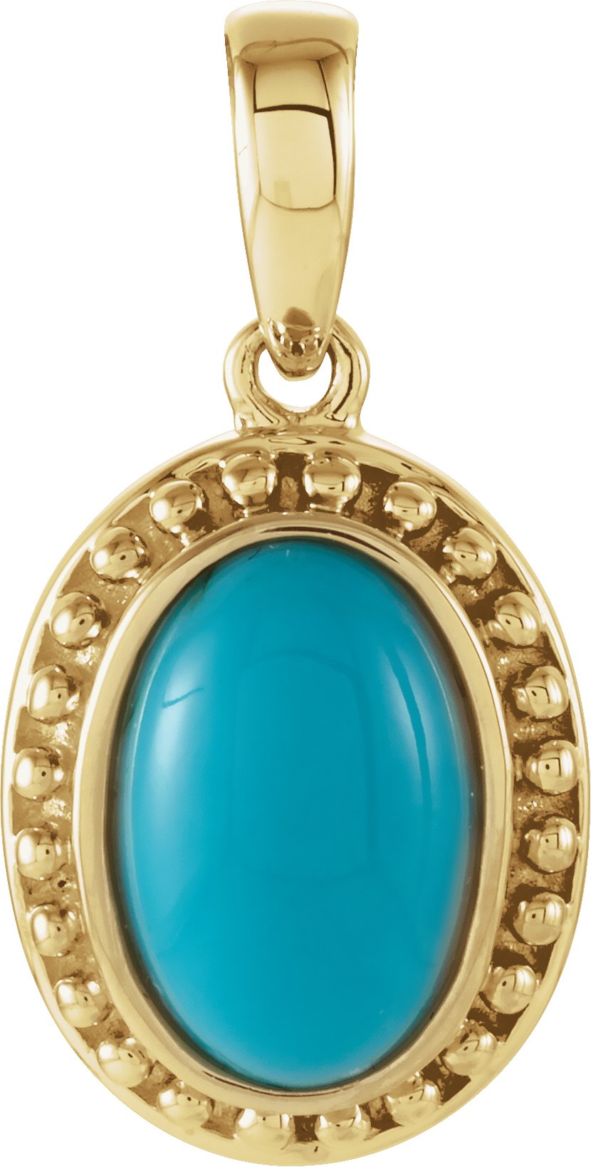 Genuine Turquoise Cabochon Pendant 11 x 7mm Ref 618843