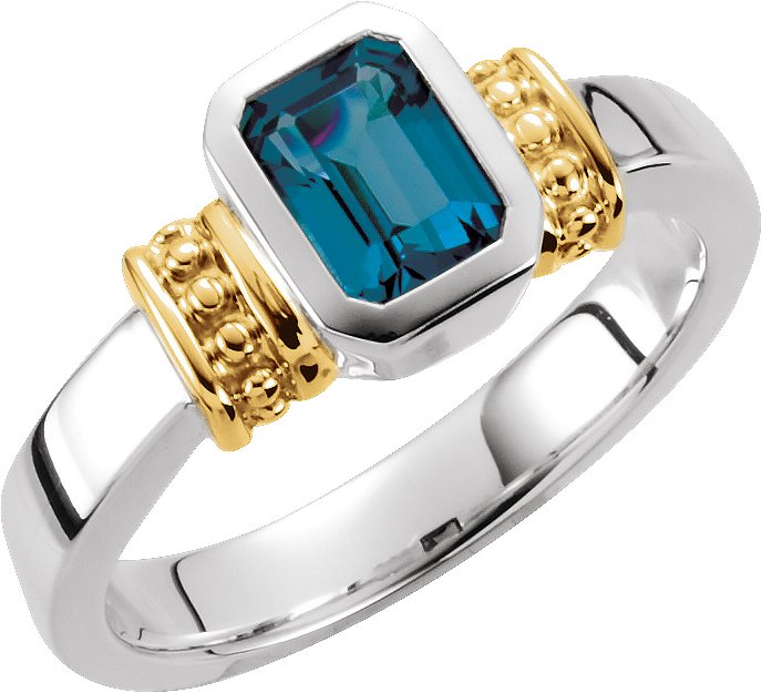 London Blue Topaz Granulated Design Ring Ref 285523