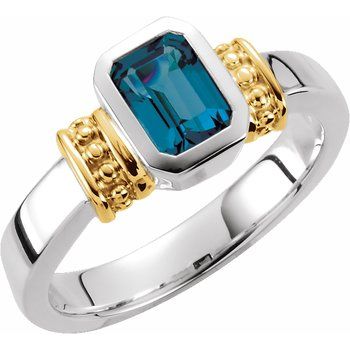 London Blue Topaz Granulated Design Ring Ref 285523
