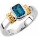 Sterling Silver & 14K Yellow Natural London Blue Topaz Ring