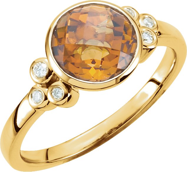 Citrine & Diamond Accented Ring