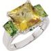 Lime Quartz, Peridot & Chrome Diopside Ring