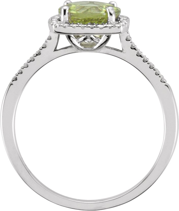 Sterling Silver Natural Peridot & .01 CTW Natural Diamond Ring