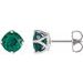 14K White 6 mm Round Lab-Grown Emerald Woven-Design Earrings