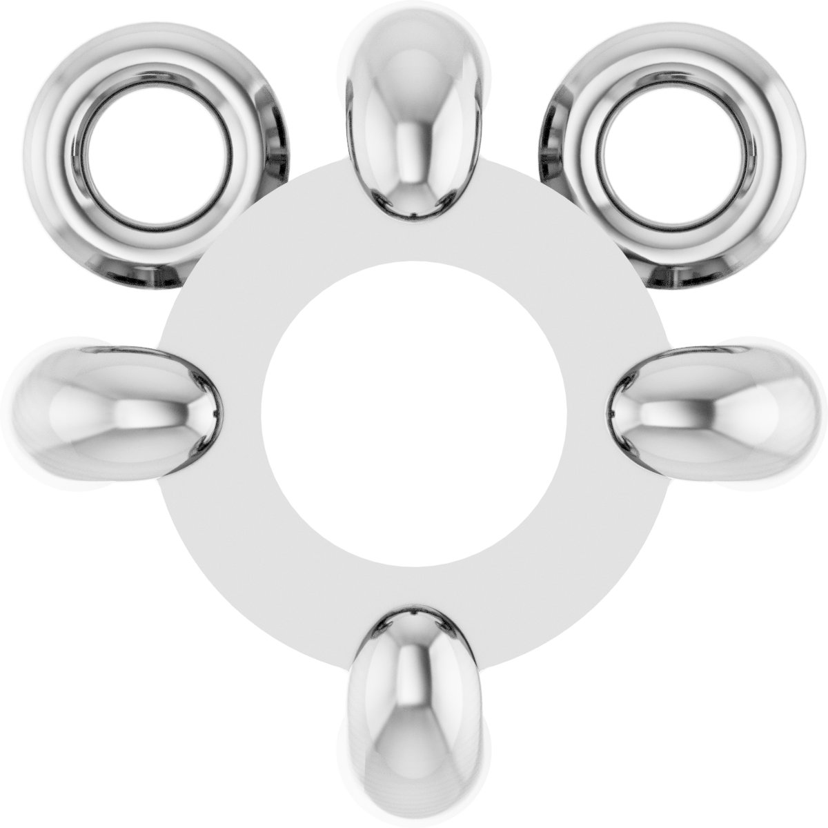 Round 4-Prong Rose-Cut Necklace Center