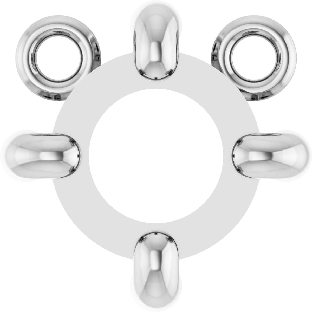 Round 4-Prong Rose-Cut Necklace Center