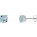 Sterling Silver 7x7 mm Cushion Natural Sky Blue Topaz Earrings