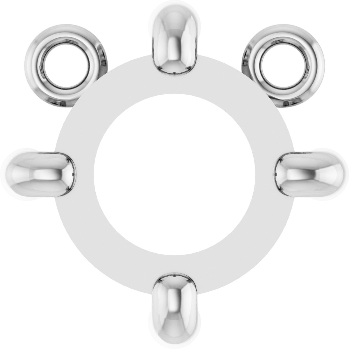 Round 4-Prong Rose-Cut Necklace Center