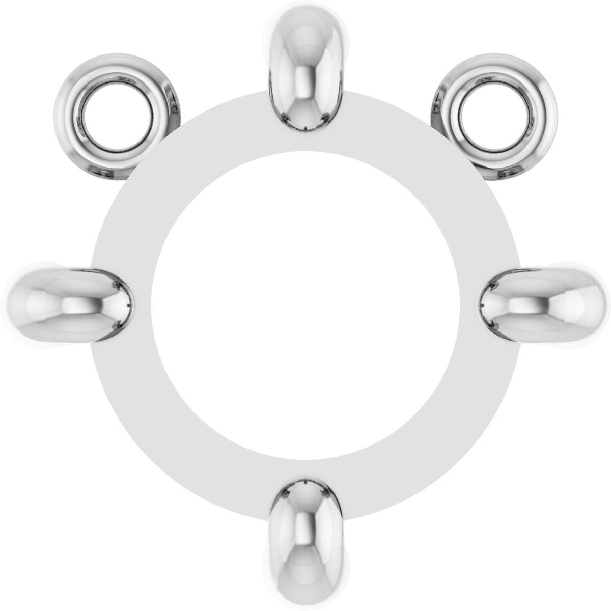 Round 4-Prong Rose-Cut Necklace Center