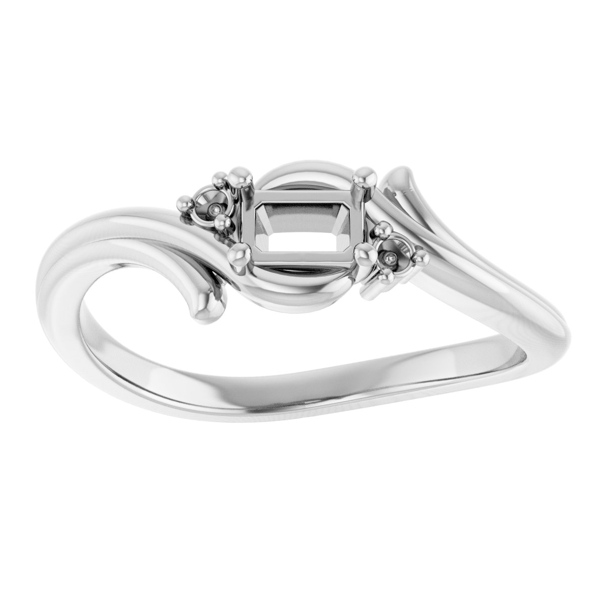 3x1.5 mm Straight Baguette Ring Mounting view 3