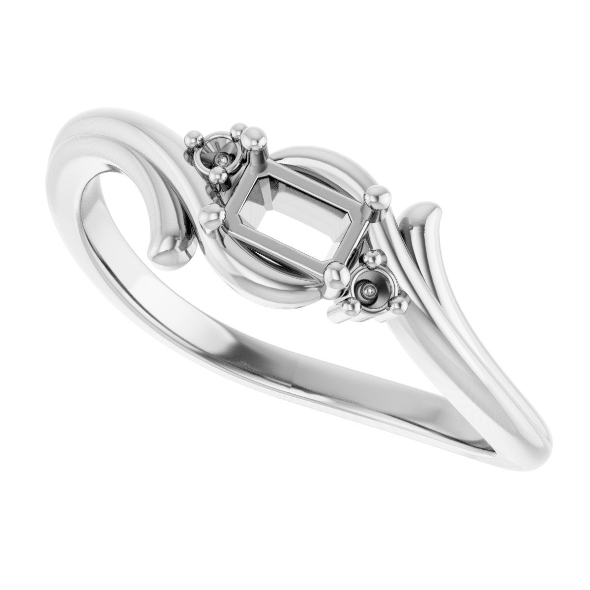 3x1.5 mm Straight Baguette Ring Mounting view 5