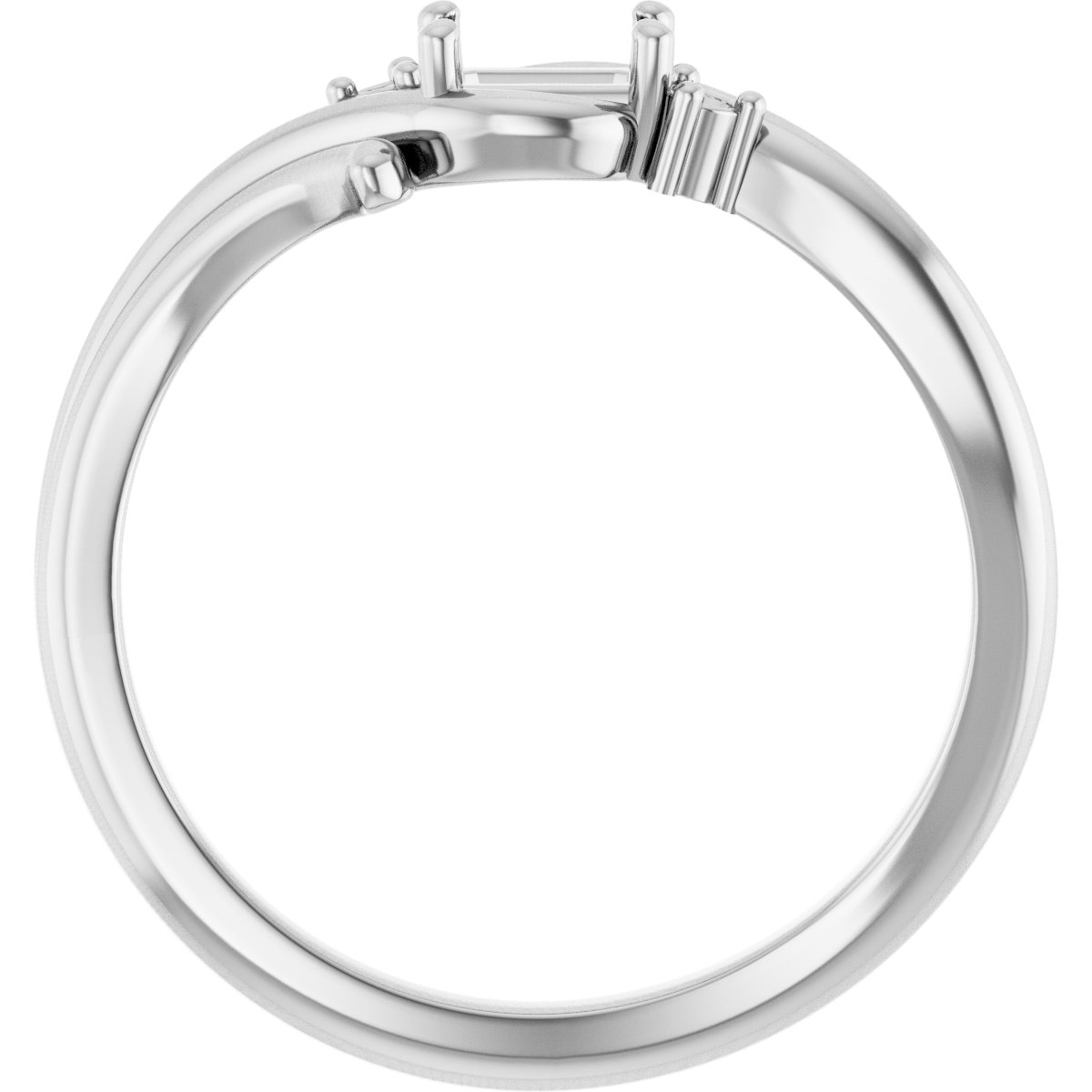 3x1.5 mm Straight Baguette Ring Mounting view 2