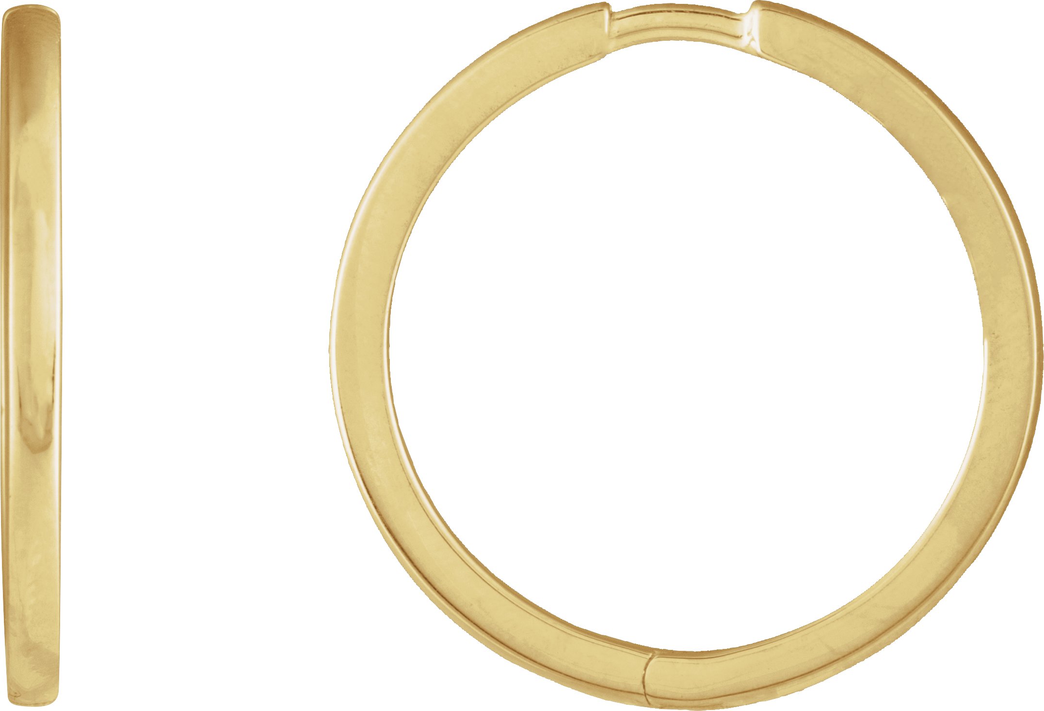 14K Yellow Hinged 20 mm Hoop Earrings