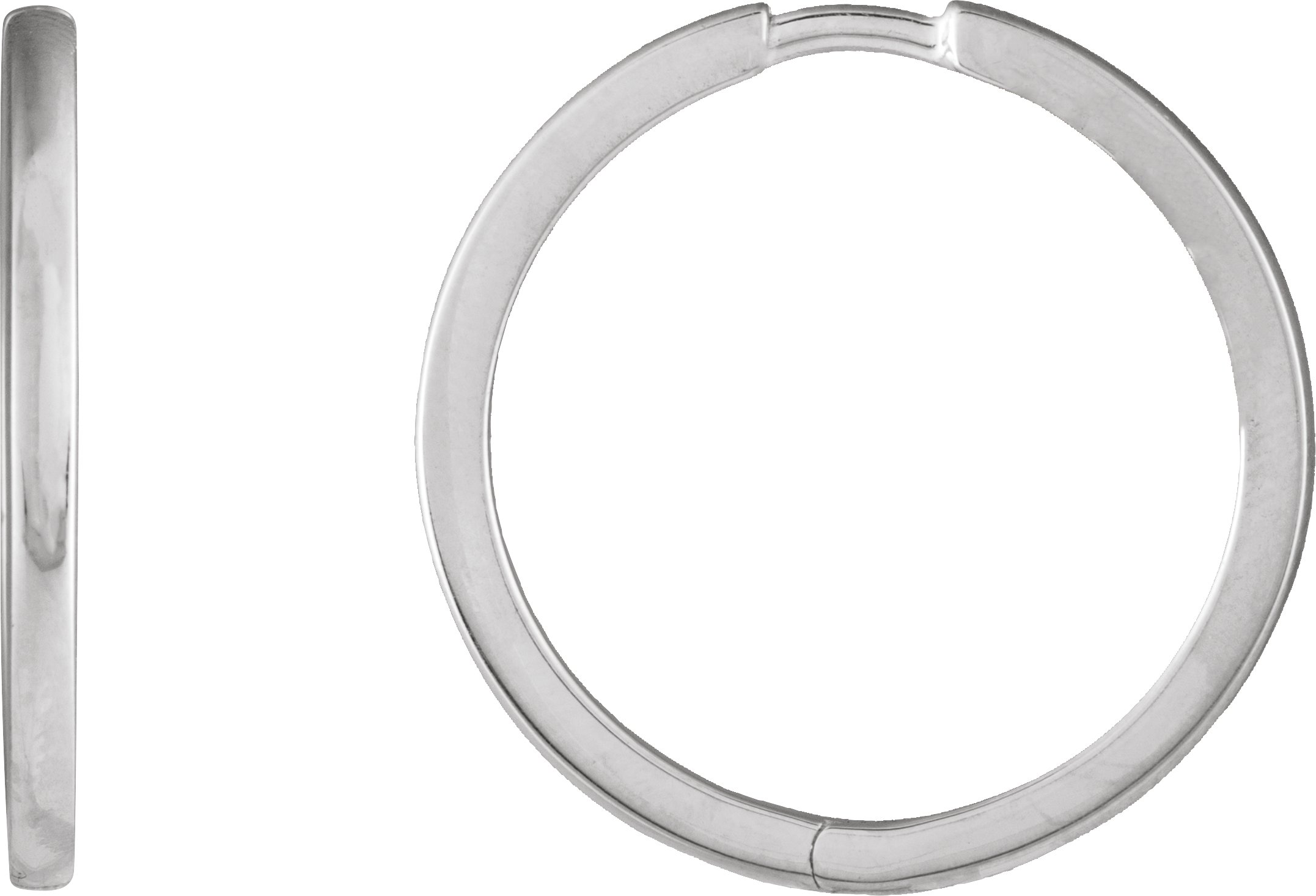 Sterling Silver Hinged 20 mm Hoop Earrings