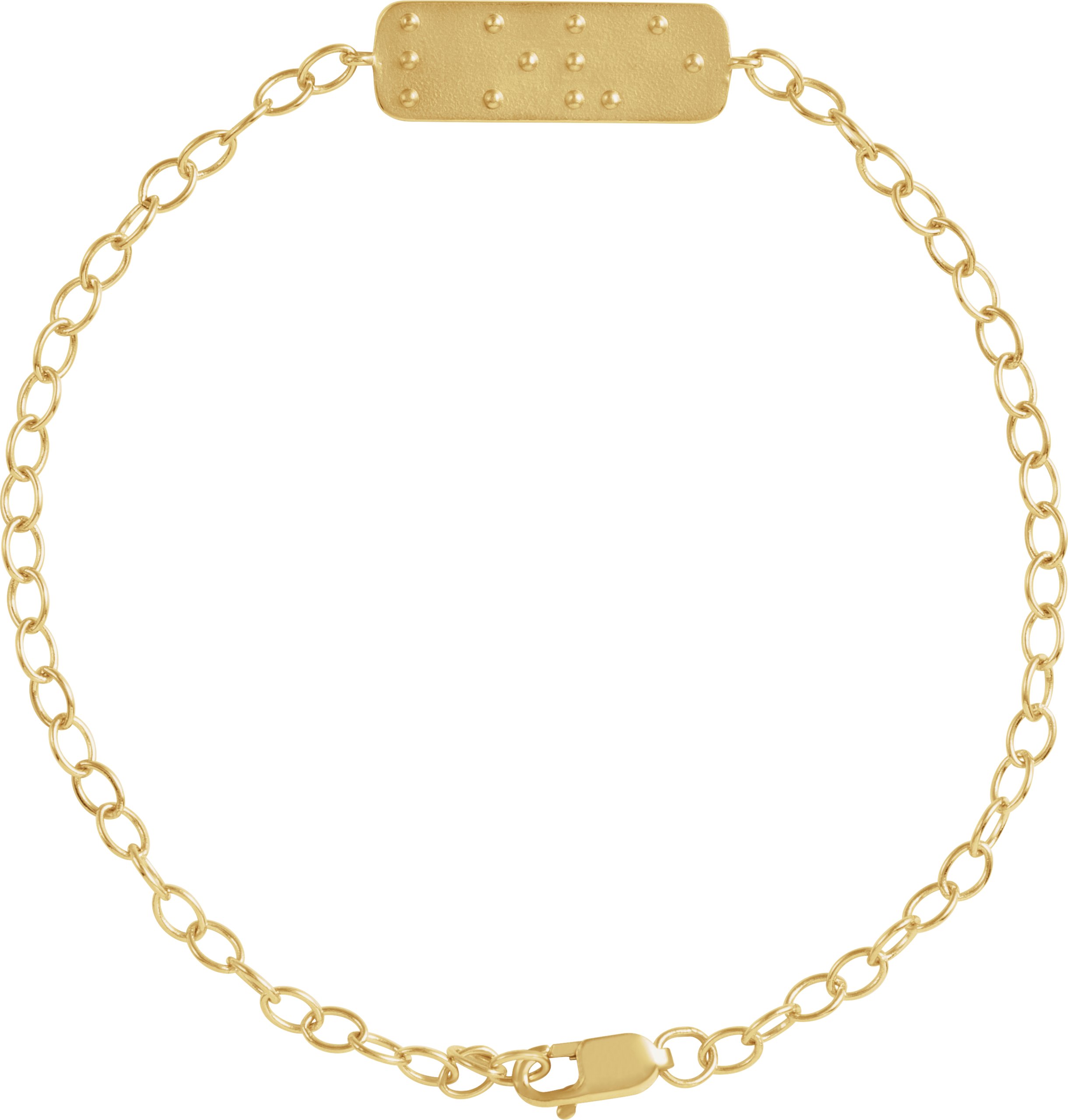 14K Yellow Reversible Love Braille 7 Bracelet