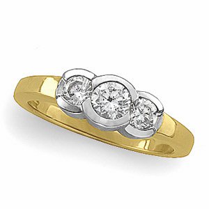 14K Yellow and White .75 CTW Diamond Three Stone Anniversary Band Ref 1686433