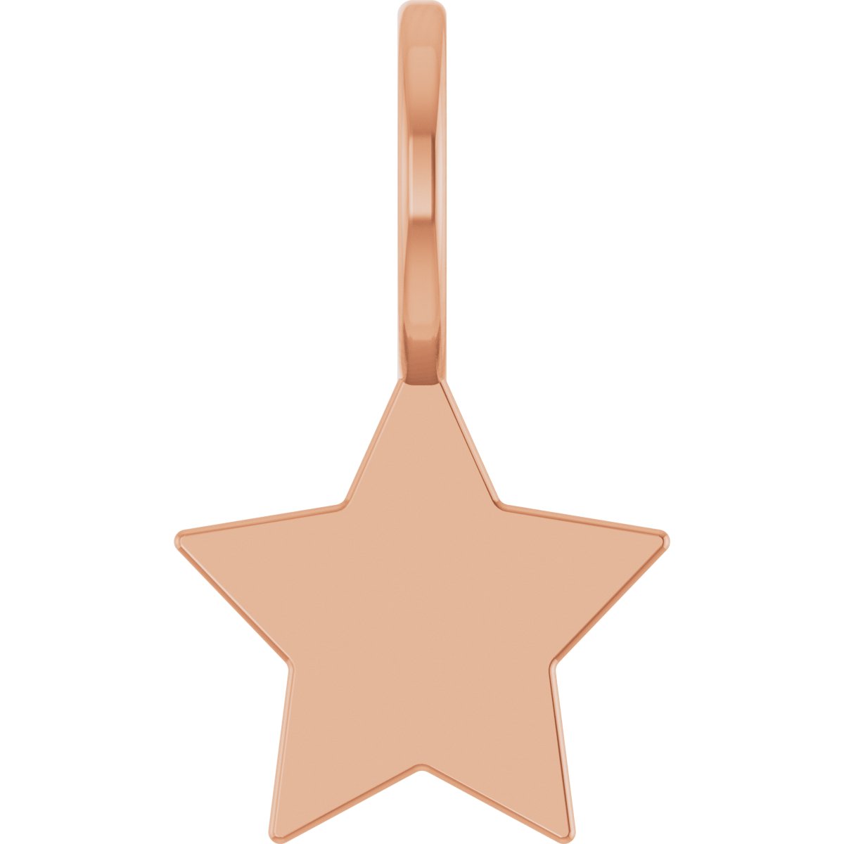 14K Rose Engravable Star Charm Pendant Ref 22392036