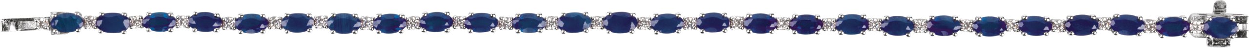 14K White Lab-Grown Blue Sapphire & 5/8 CTW Lab-Grown Diamond Line 7 Bracelet