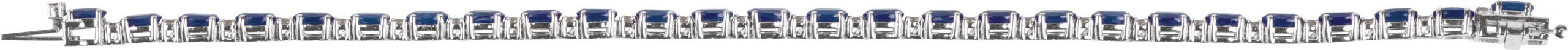 14K White Lab-Grown Blue Sapphire & 5/8 CTW Lab-Grown Diamond Line 7 Bracelet