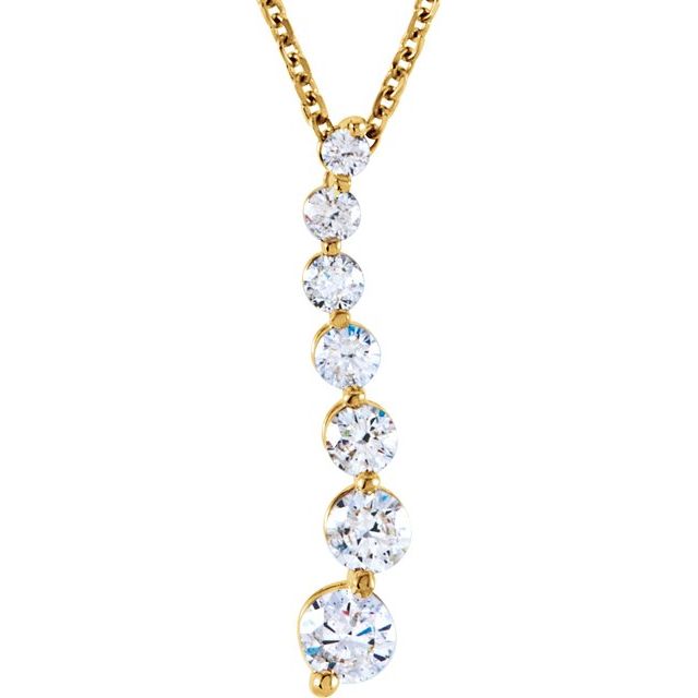 14K Yellow 1/2 CTW Natural Diamond Journey 18" Necklace