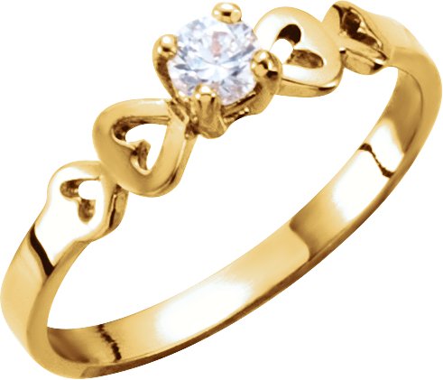 Youth CZ Heart Ring 3.25mm Ref 589061