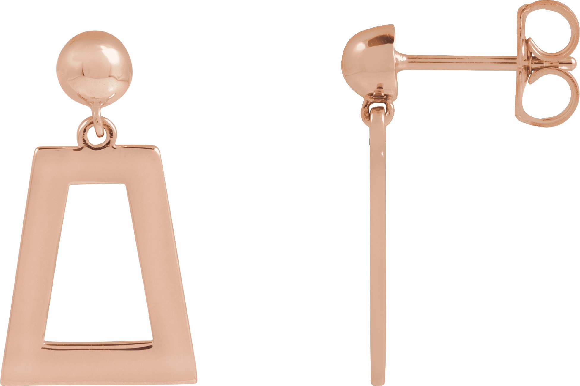 14K Rose Geometric Earrings Ref 22176497