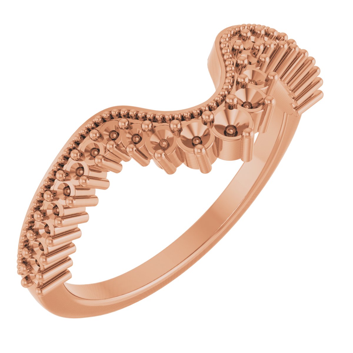 Milgrain Edge Accented Contour Band