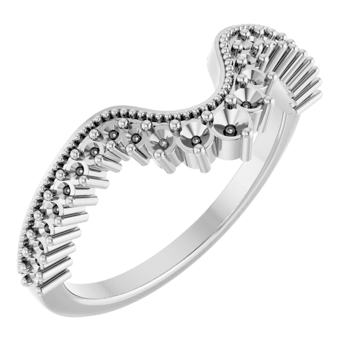 Milgrain Edge Accented Contour Band