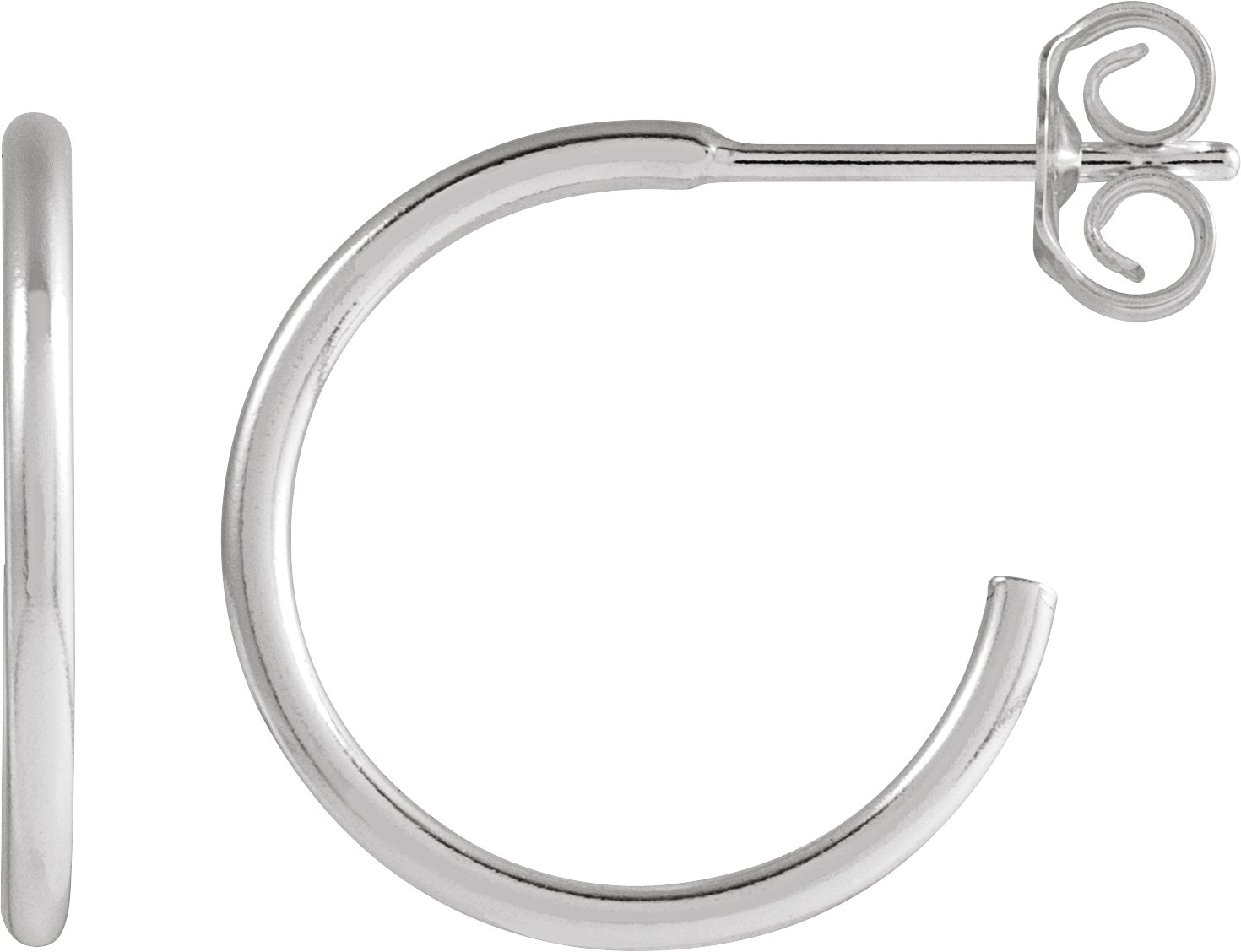 Sterling Silver 15 mm Hoop Earrings