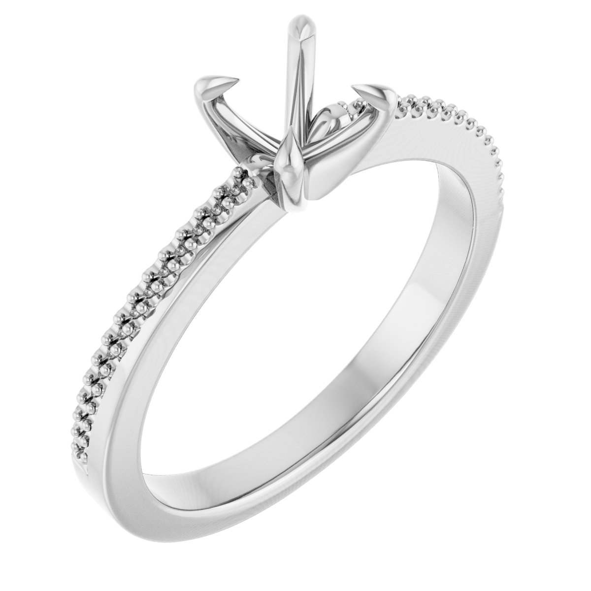 Claw-Prong Accented Engagement Ring