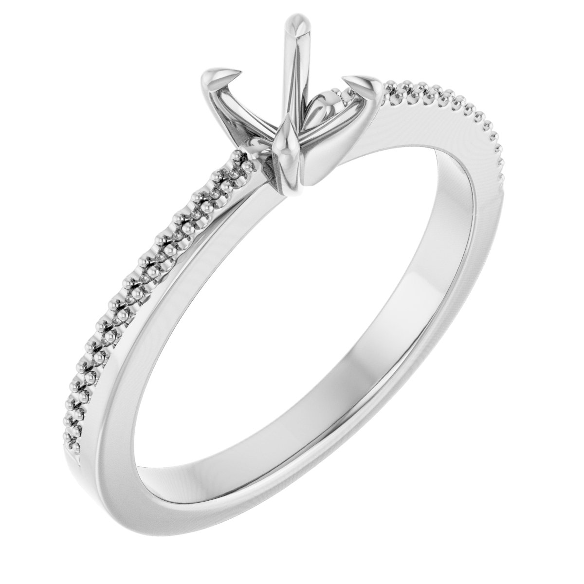 Claw-Prong Accented Engagement Ring