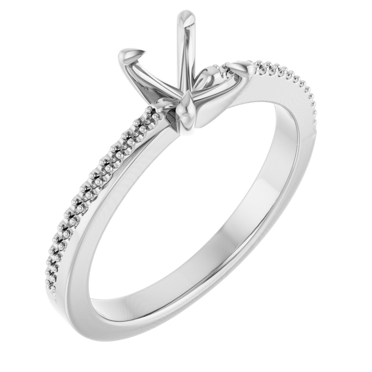 Claw-Prong Accented Engagement Ring