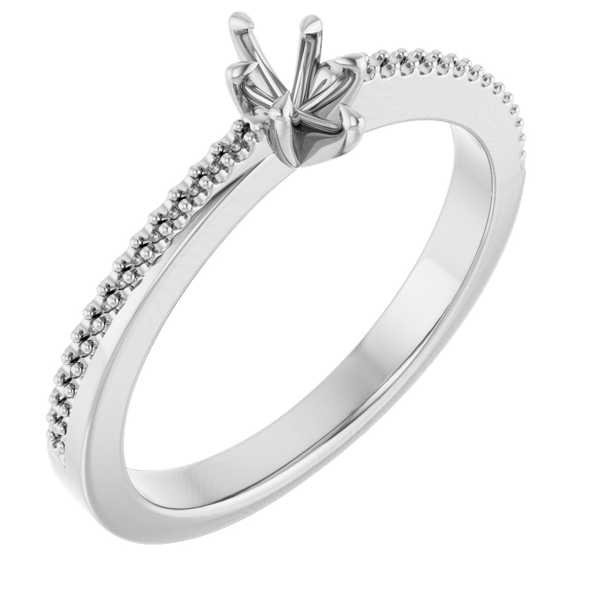 Claw-Prong Accented Engagement Ring