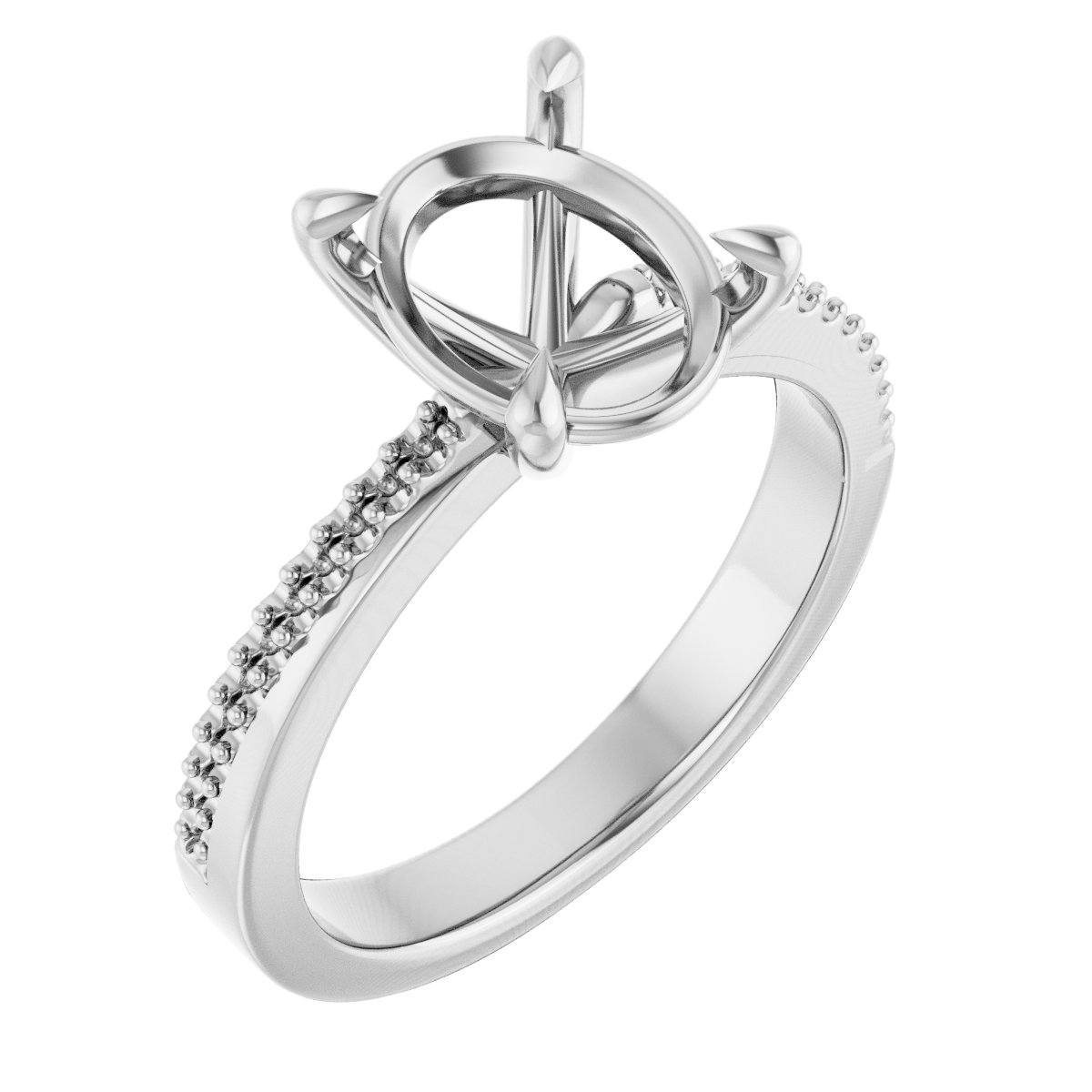 Claw-Prong Accented Engagement Ring