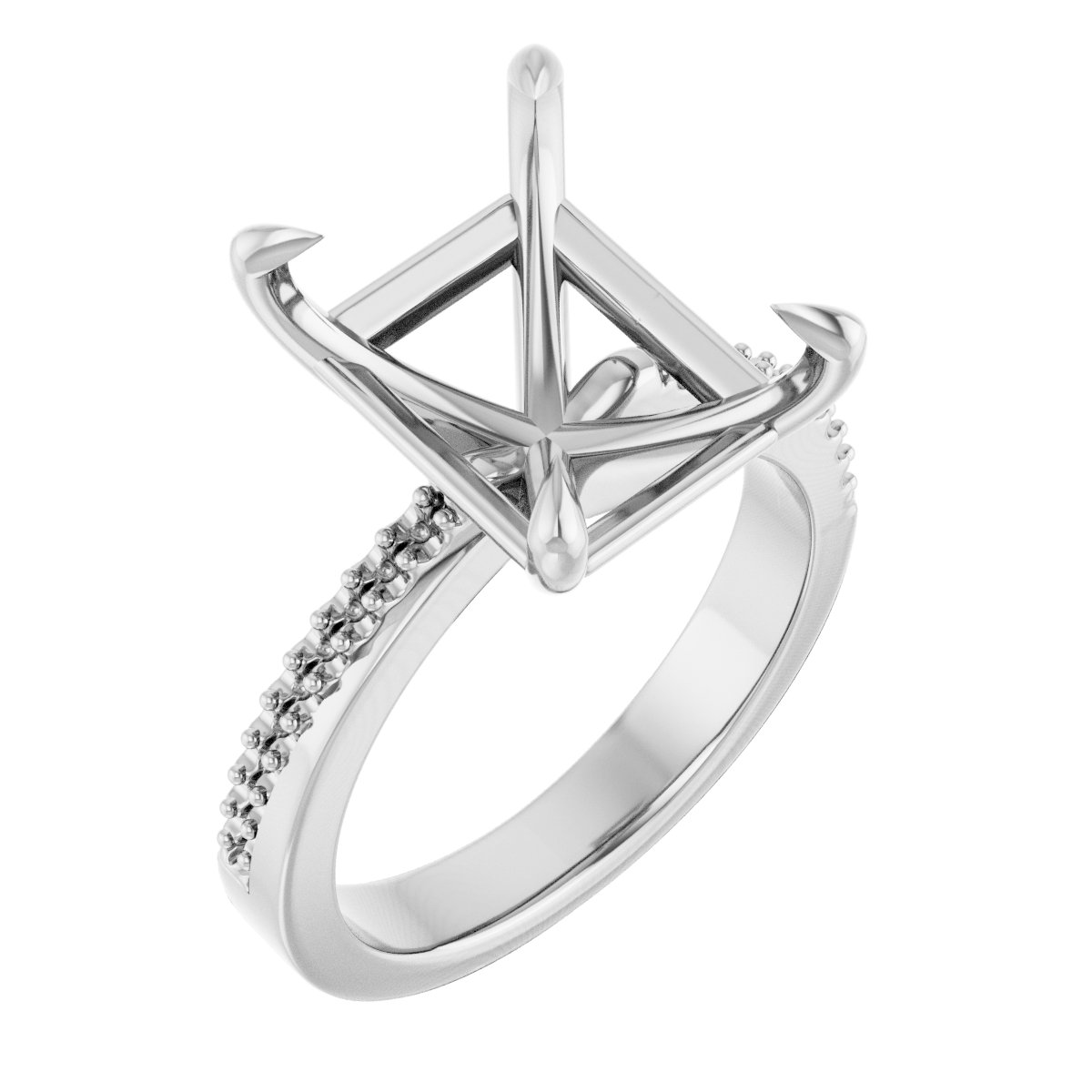 Claw-Prong Accented Engagement Ring
