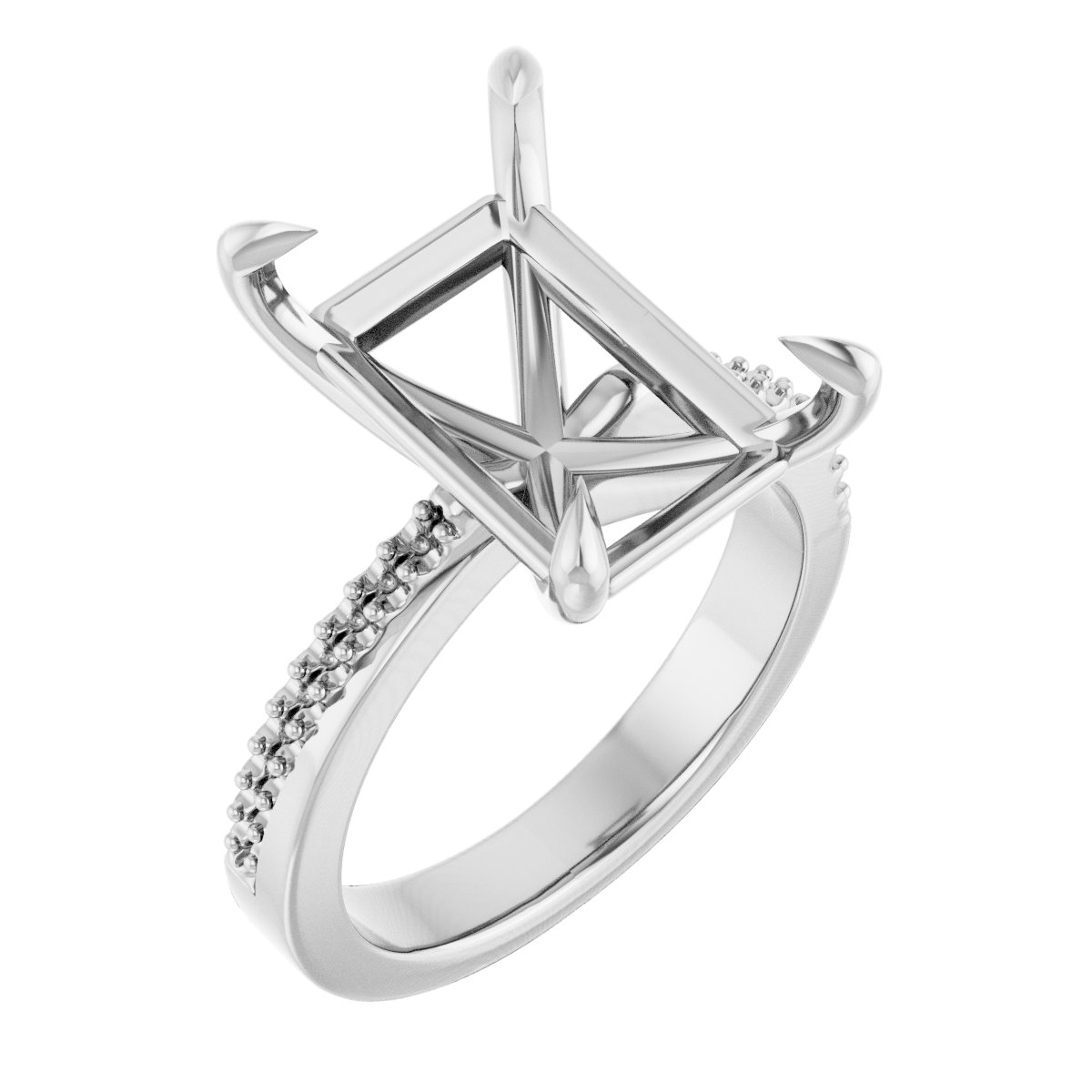 Claw-Prong Accented Engagement Ring