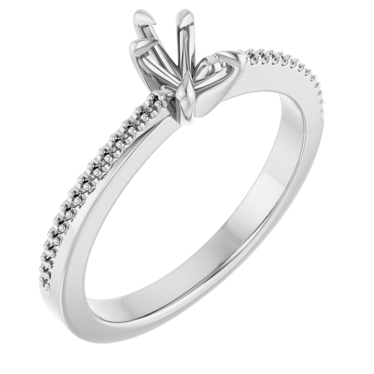Claw-Prong Accented Engagement Ring