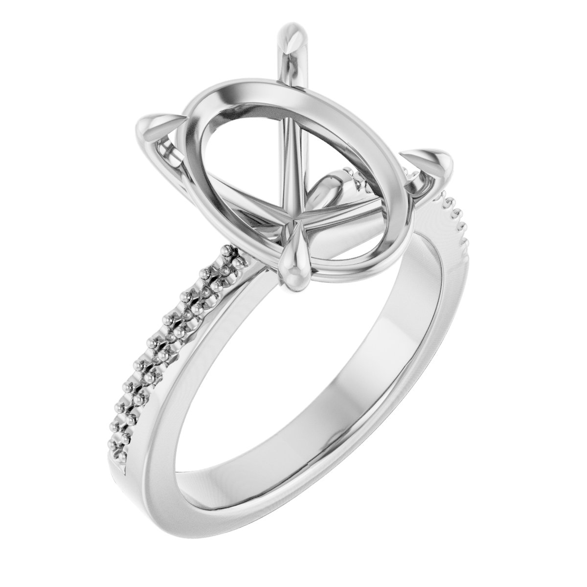 Claw-Prong Accented Engagement Ring