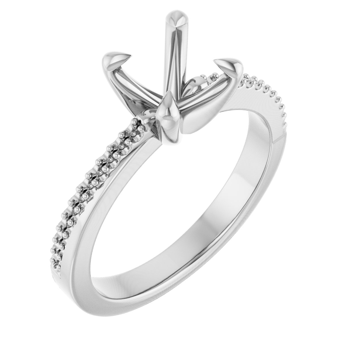 Claw-Prong Accented Engagement Ring
